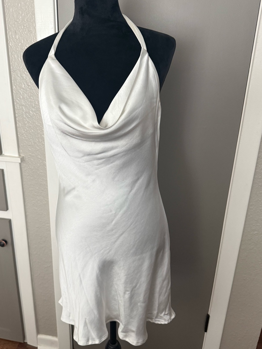 Altar'd State White Halter Cowl Slip Dress